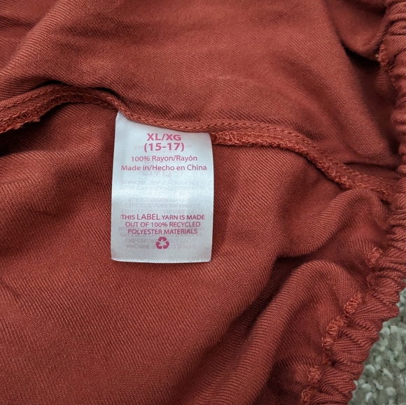 (2/$25) No Boundaries coral full sleeve button down shirt ruched waist tie - Picture 11 of 14